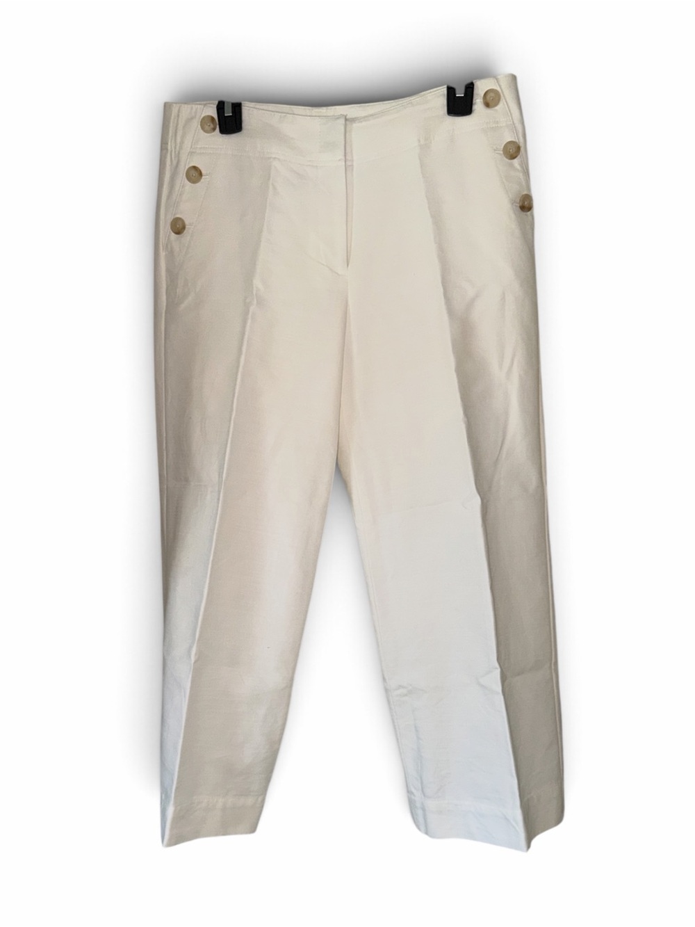 LOFT Cream Wide-Leg Sailor Button Pants